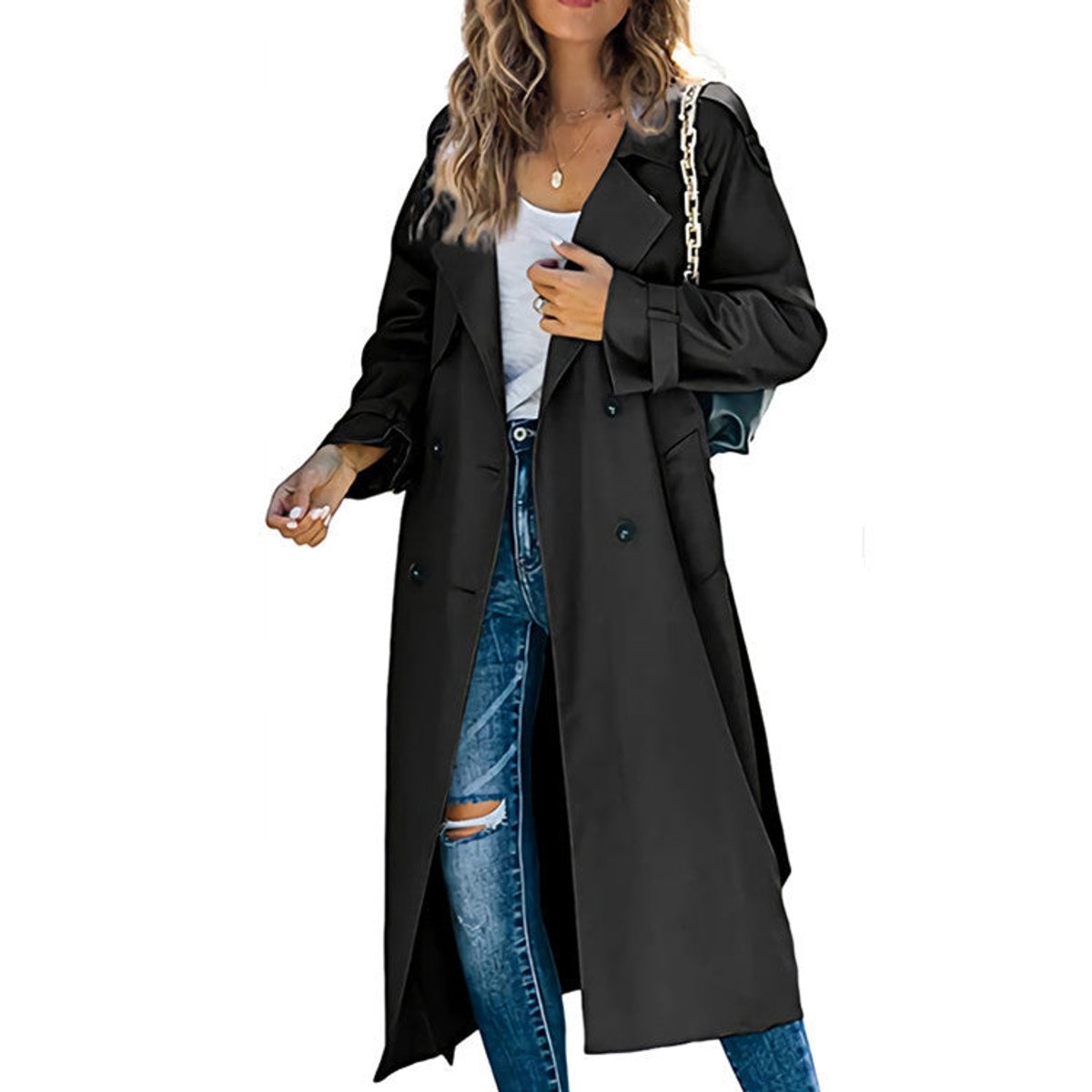 Juliette | Trench-coat long à double boutonnage et ceinture