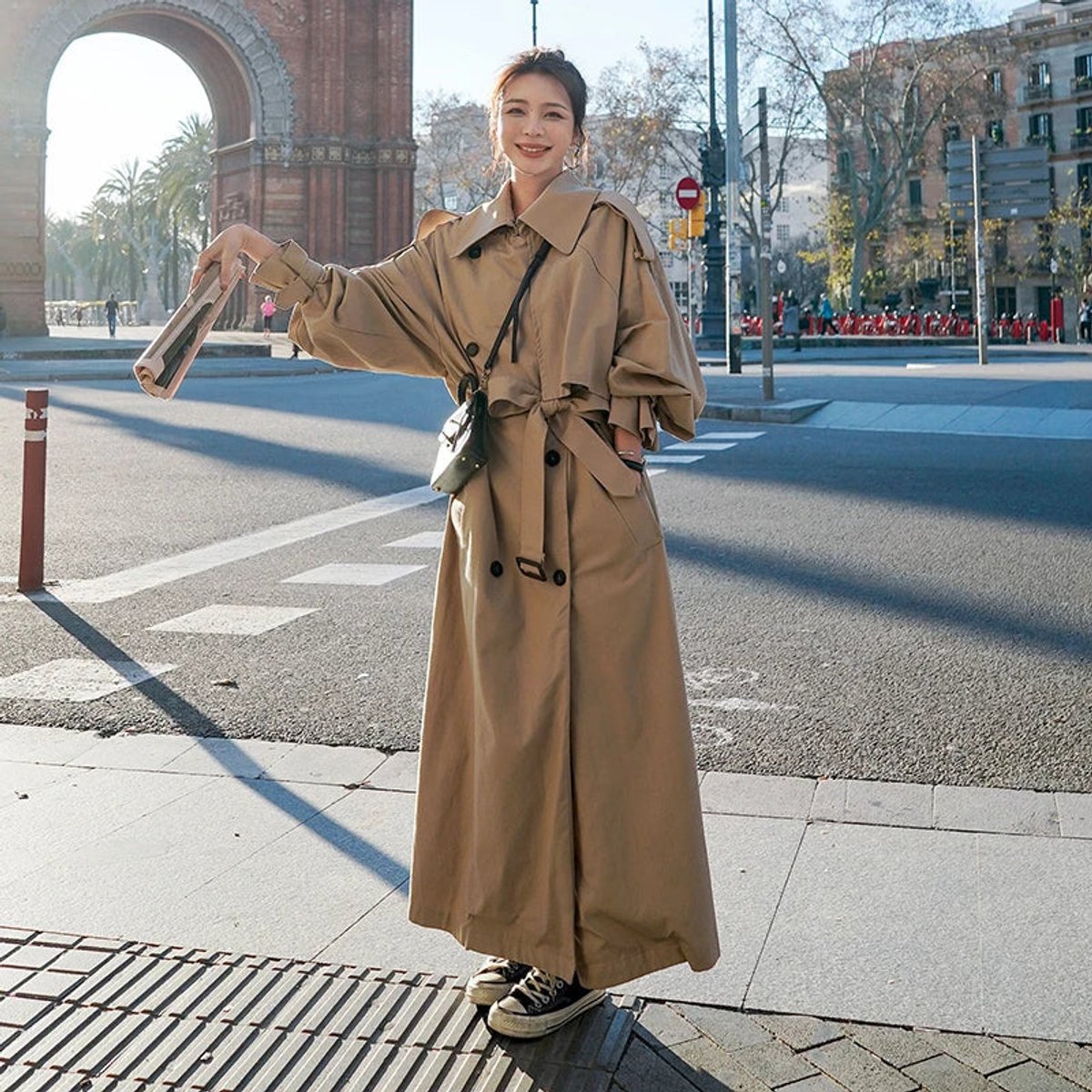 Lena | Trench long oversize à double boutonnage