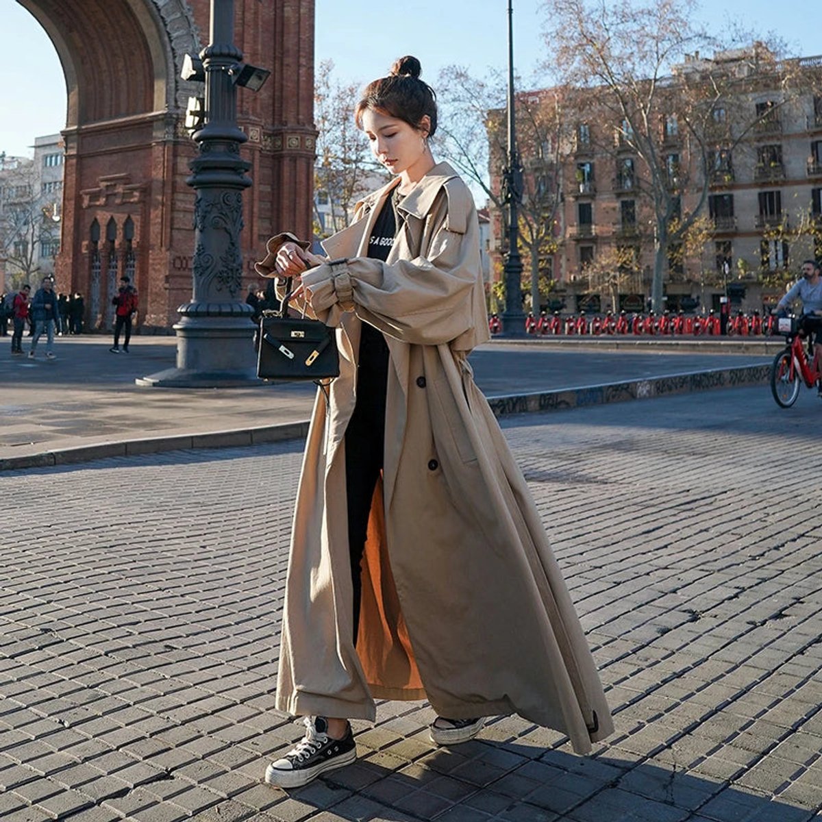 Lena | Trench long oversize à double boutonnage