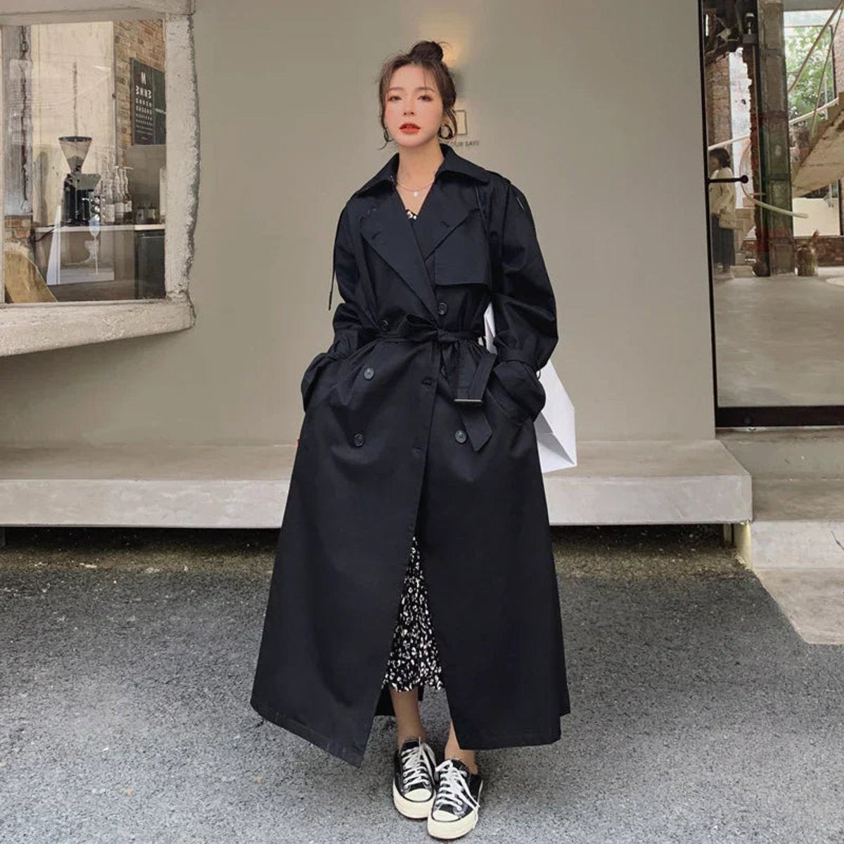 Lena | Trench long oversize à double boutonnage