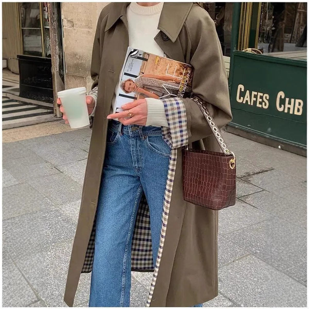 Lucia | Manteau trench long oversize raffiné