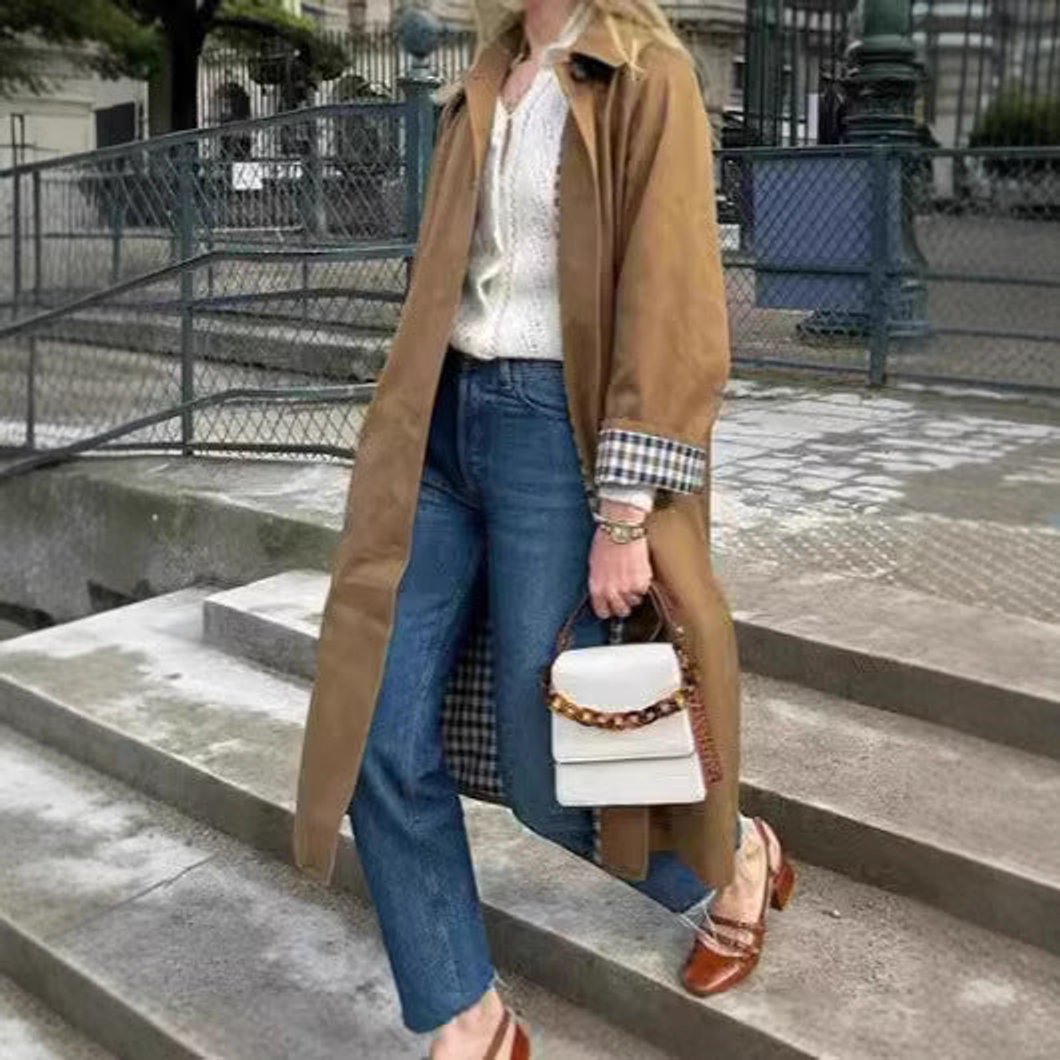 Lucia | Manteau trench long oversize raffiné