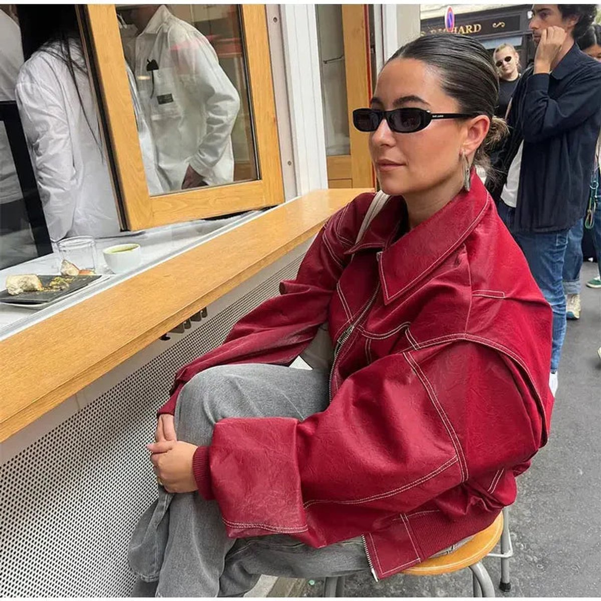 Renée | Blouson bomber oversize à coutures contrastées