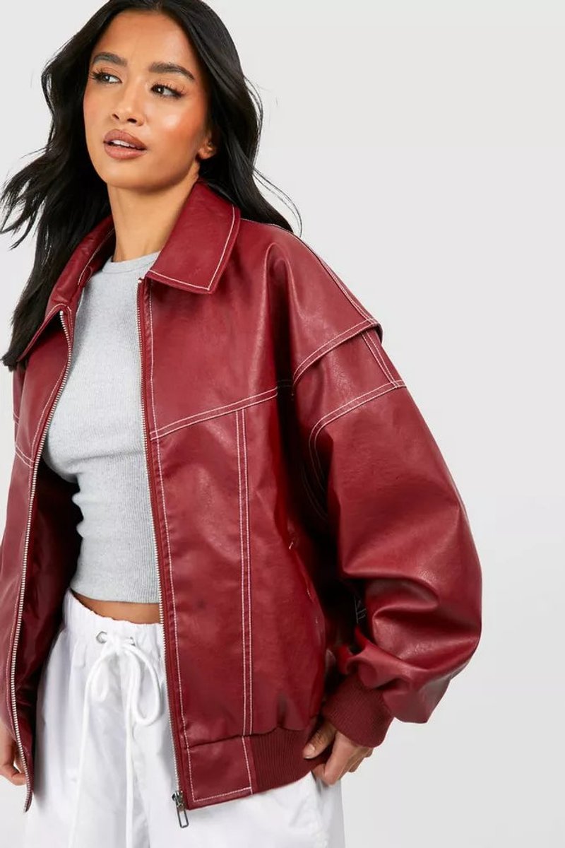 Renée | Blouson bomber oversize à coutures contrastées