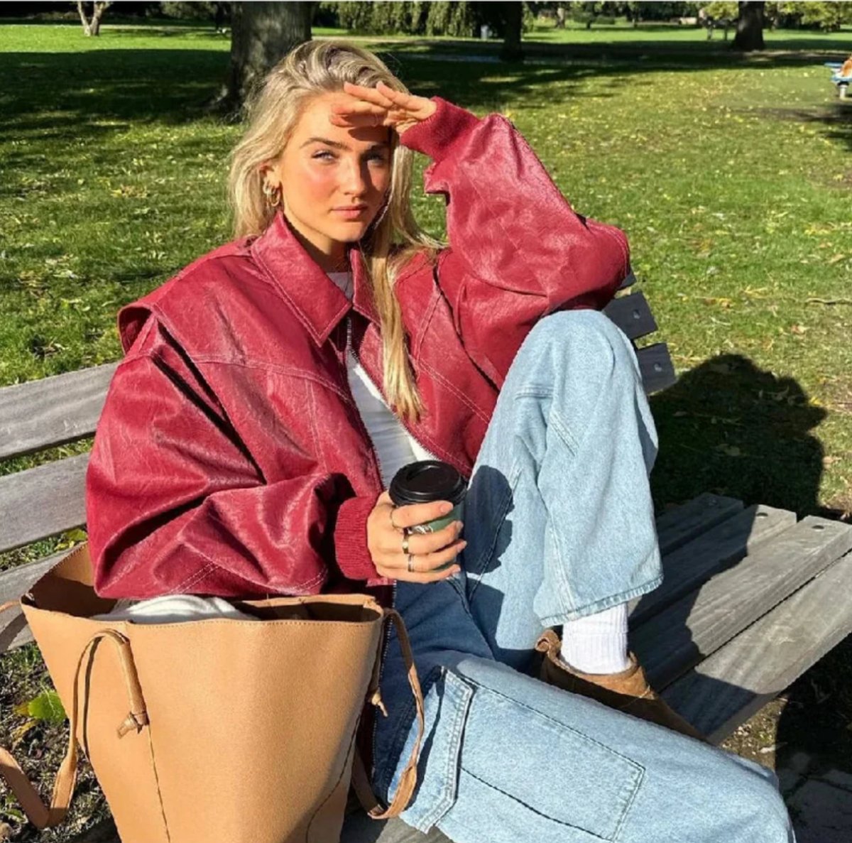 Renée | Blouson bomber oversize à coutures contrastées