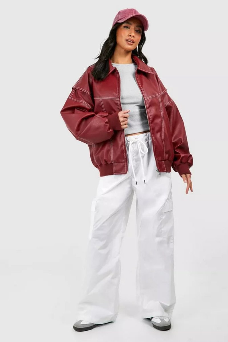 Renée | Blouson bomber oversize à coutures contrastées