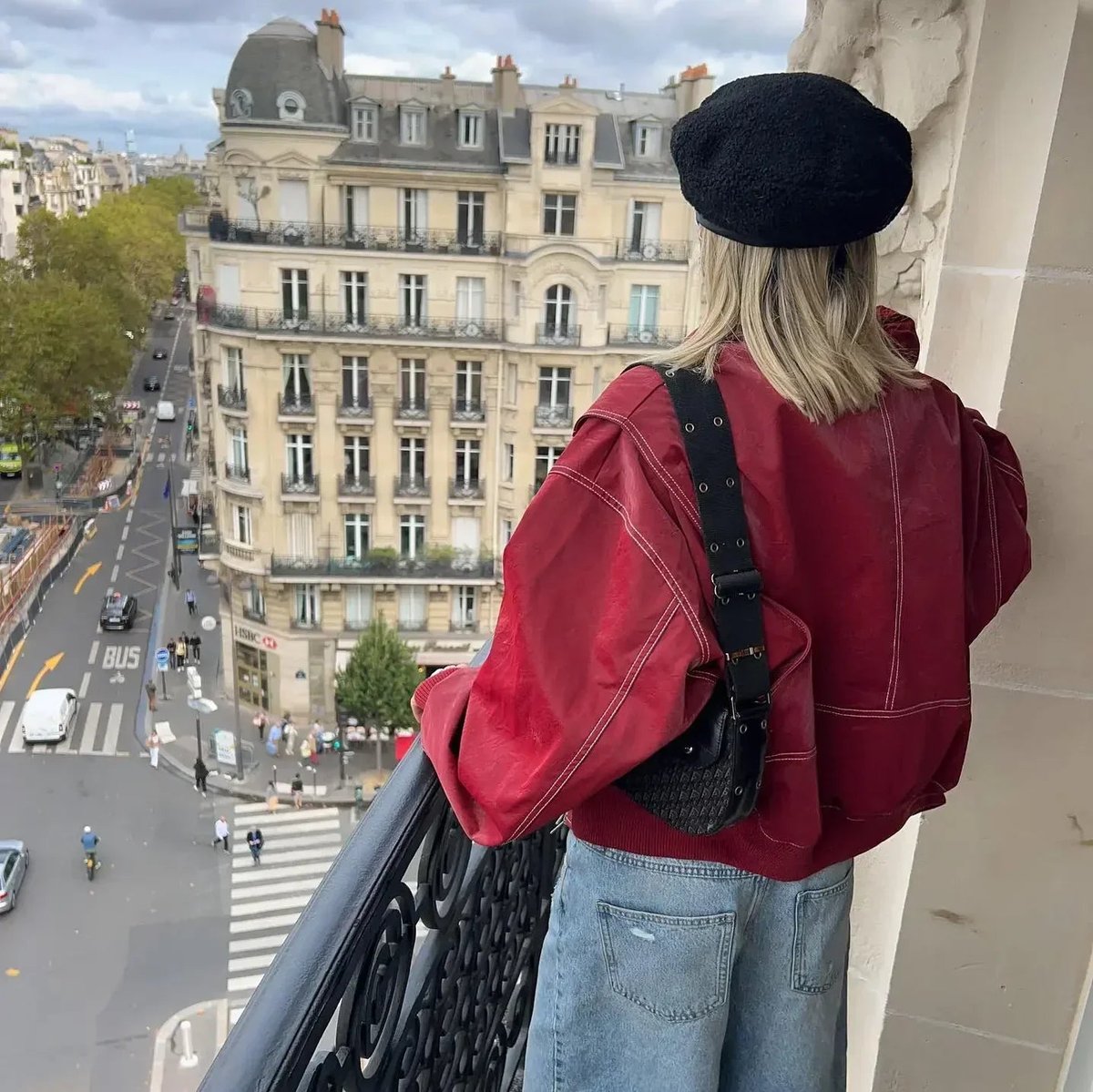 Renée | Blouson bomber oversize à coutures contrastées