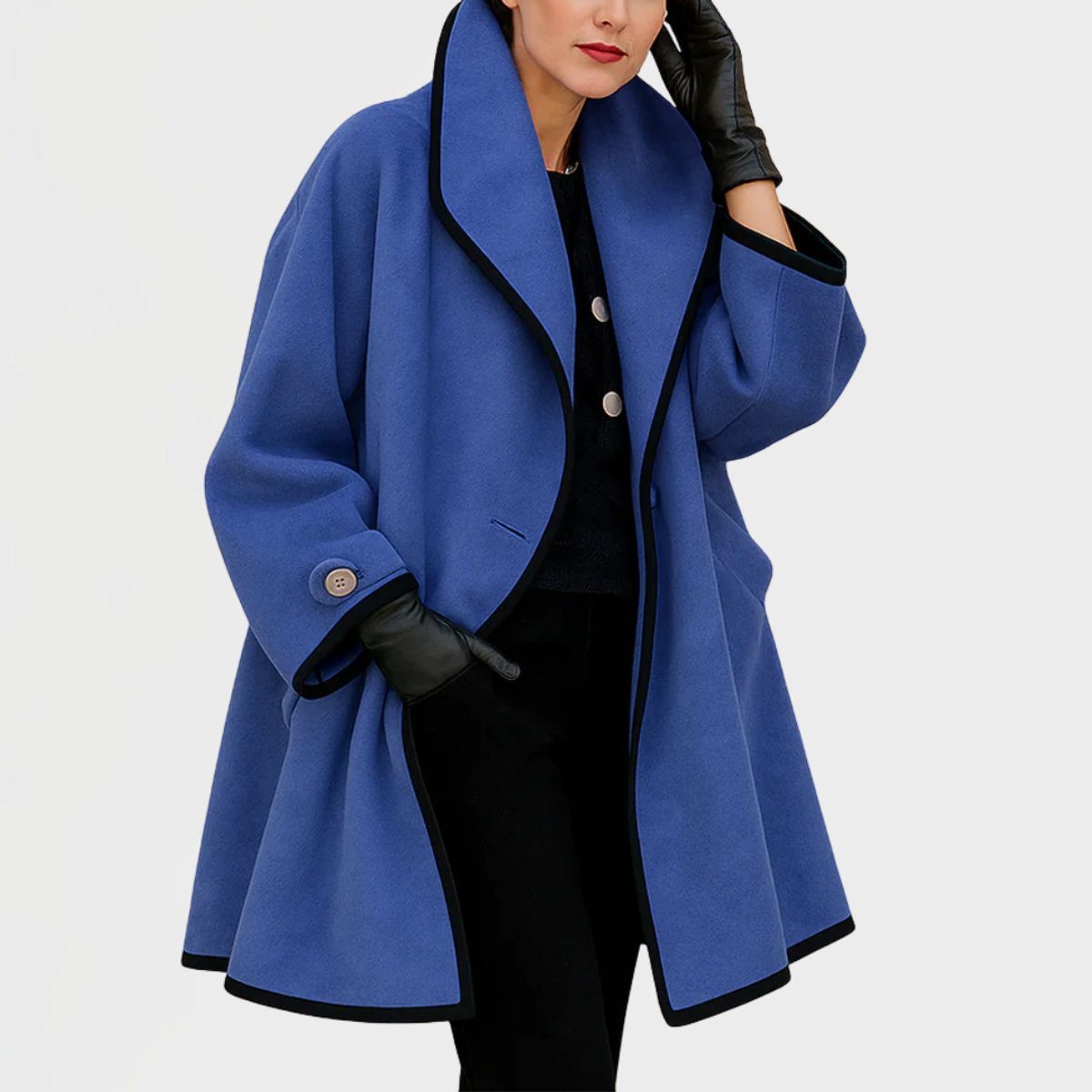 Flora | Manteau oversize à liseré contrasté