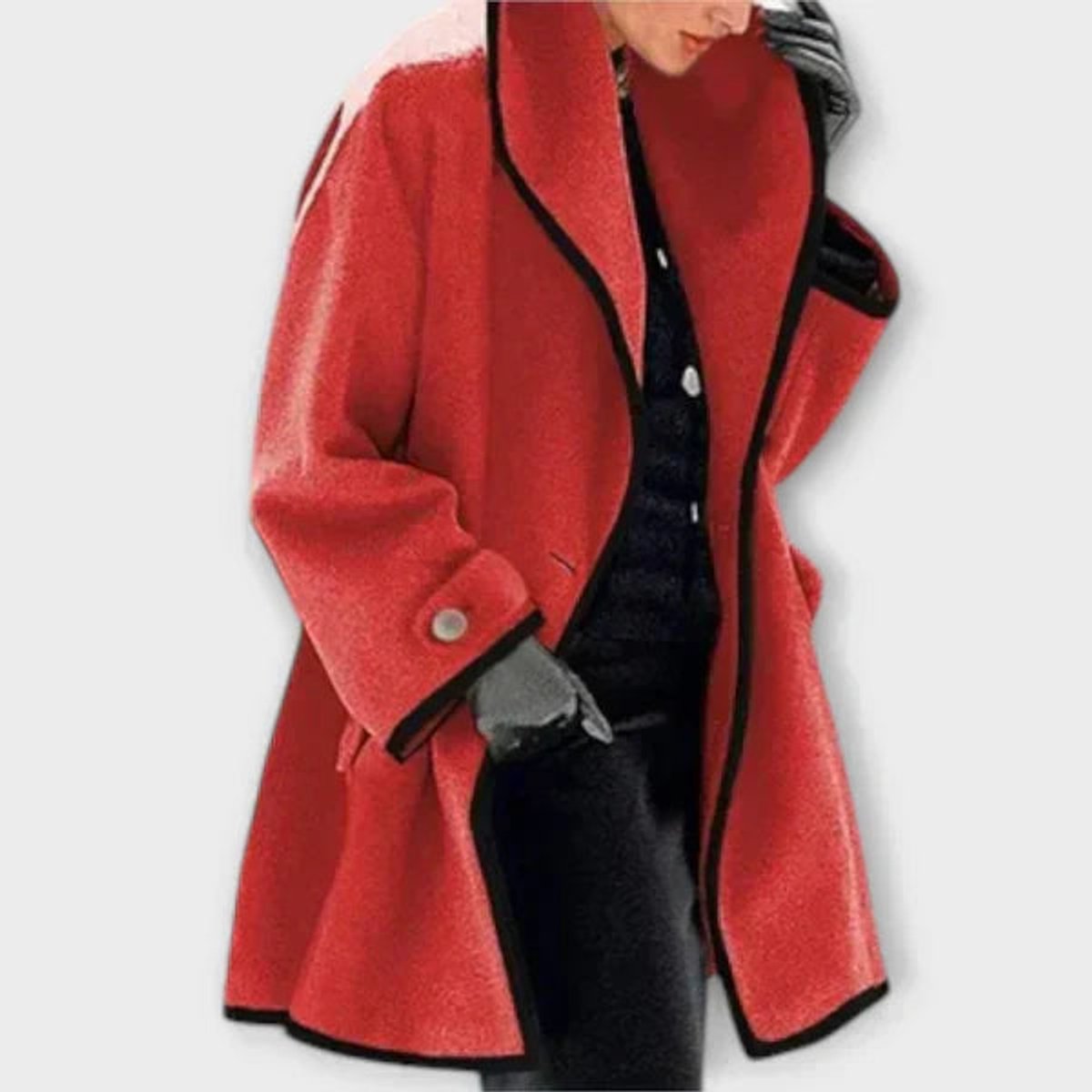 Flora | Manteau oversize à liseré contrasté
