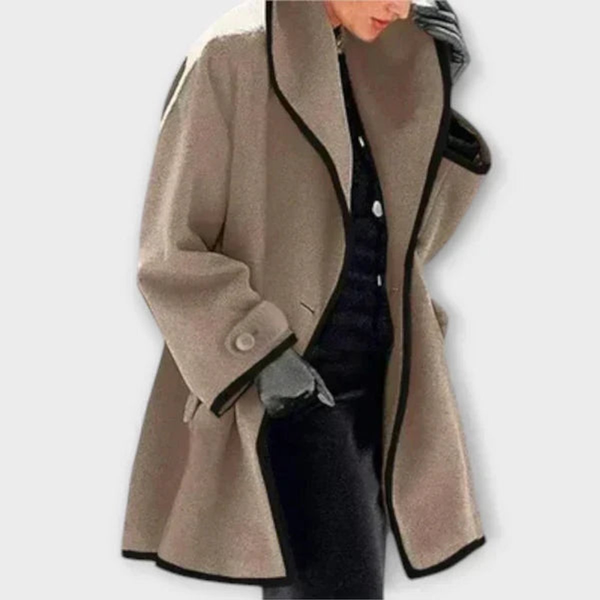 Flora | Manteau oversize à liseré contrasté