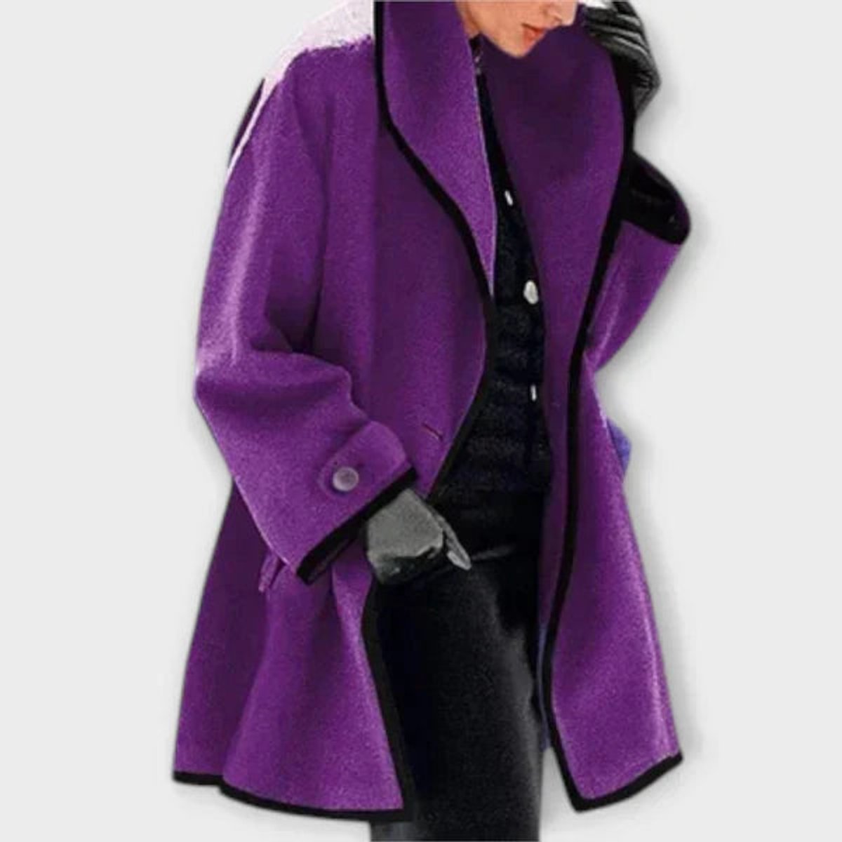 Flora | Manteau oversize à liseré contrasté