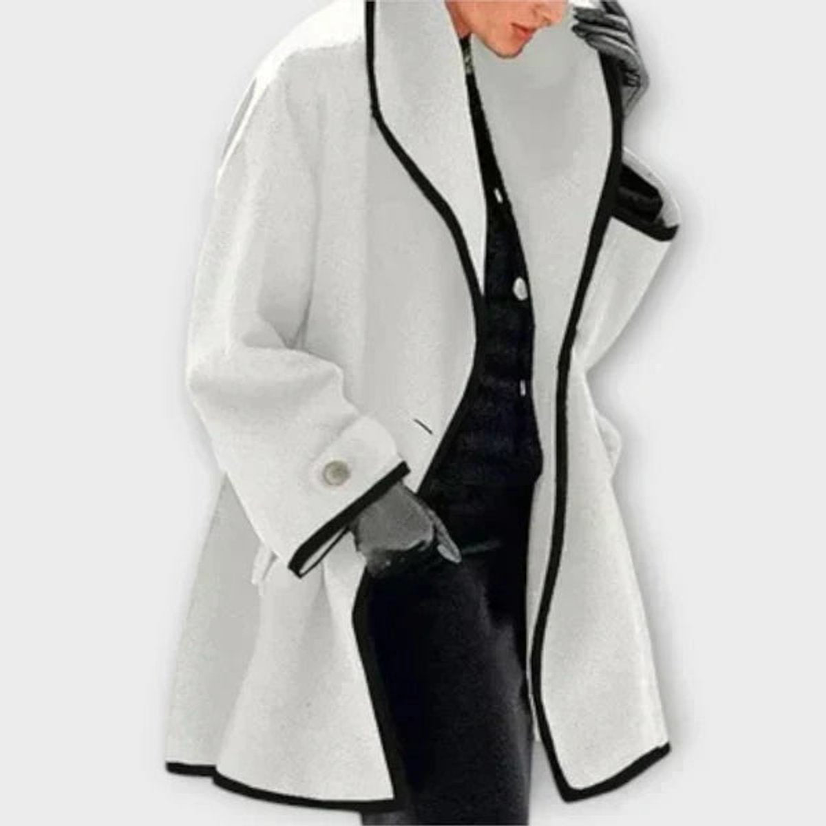 Flora | Manteau oversize à liseré contrasté