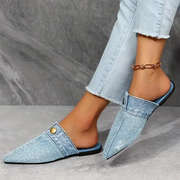 DELAUNAY | Mules Bout Pointu Effet Denim Élise