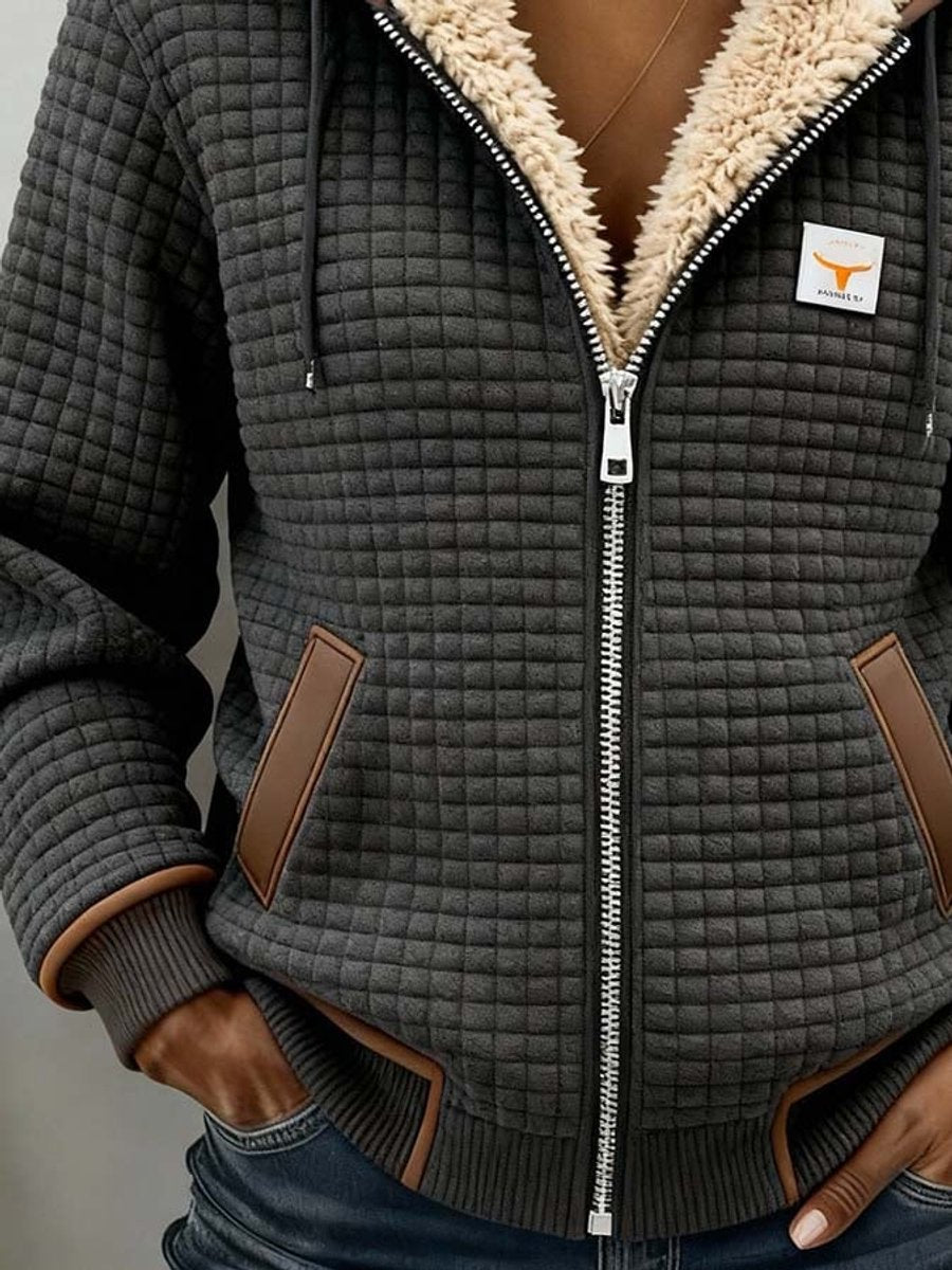 Sandra | Veste à Capuche Matelassée Avec Doublure Sherpa et Fermeture Éclair