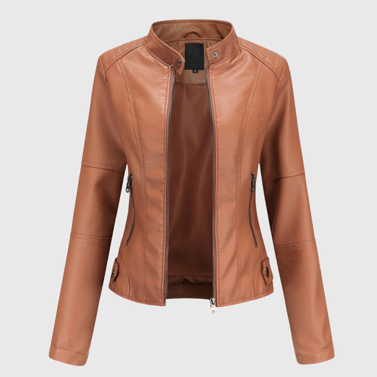Miranda | Veste motard cintrée avec col montant et fermeture éclair