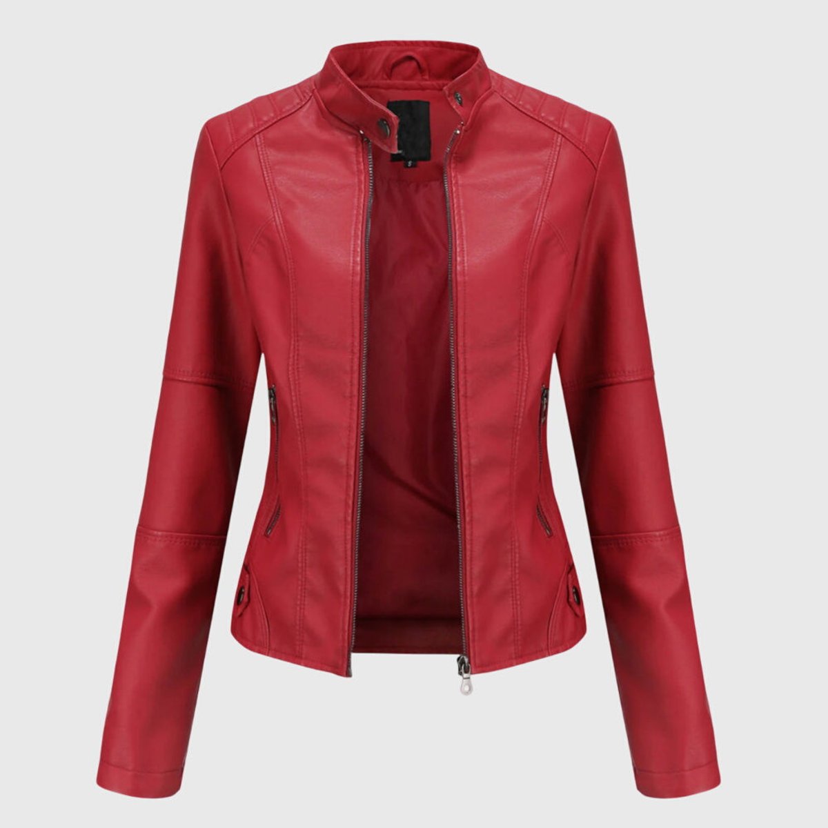 Miranda | Veste motard cintrée avec col montant et fermeture éclair