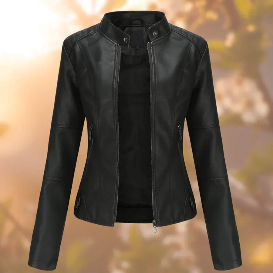 Larissa | Veste moto zippée coupe slim pour femme