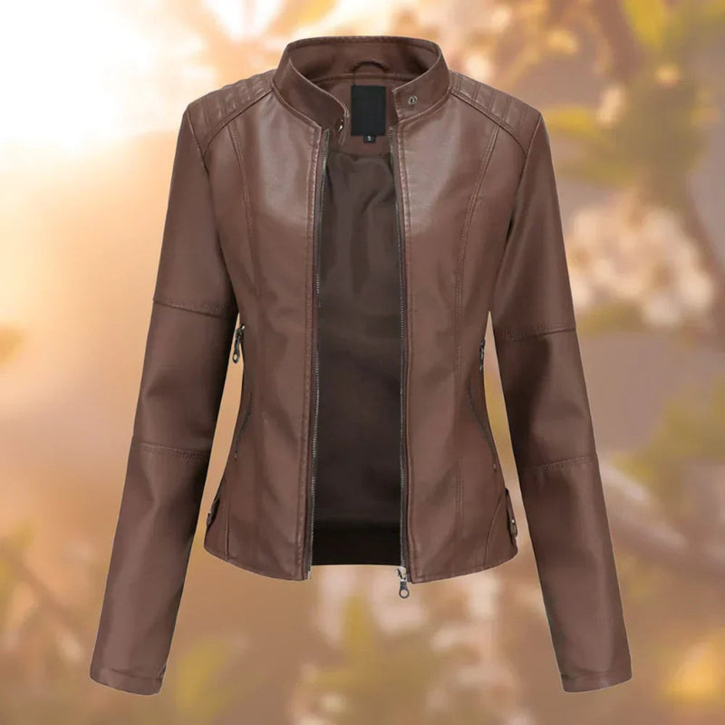 Larissa | Veste moto zippée coupe slim pour femme