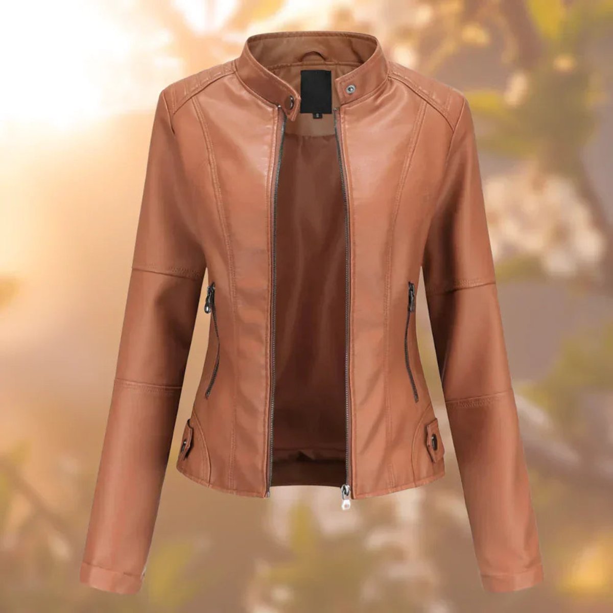 Larissa | Veste moto zippée coupe slim pour femme