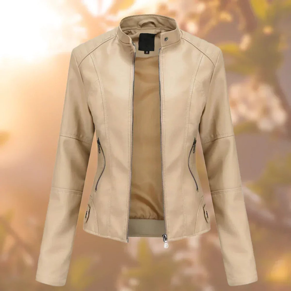 Larissa | Veste moto zippée coupe slim pour femme