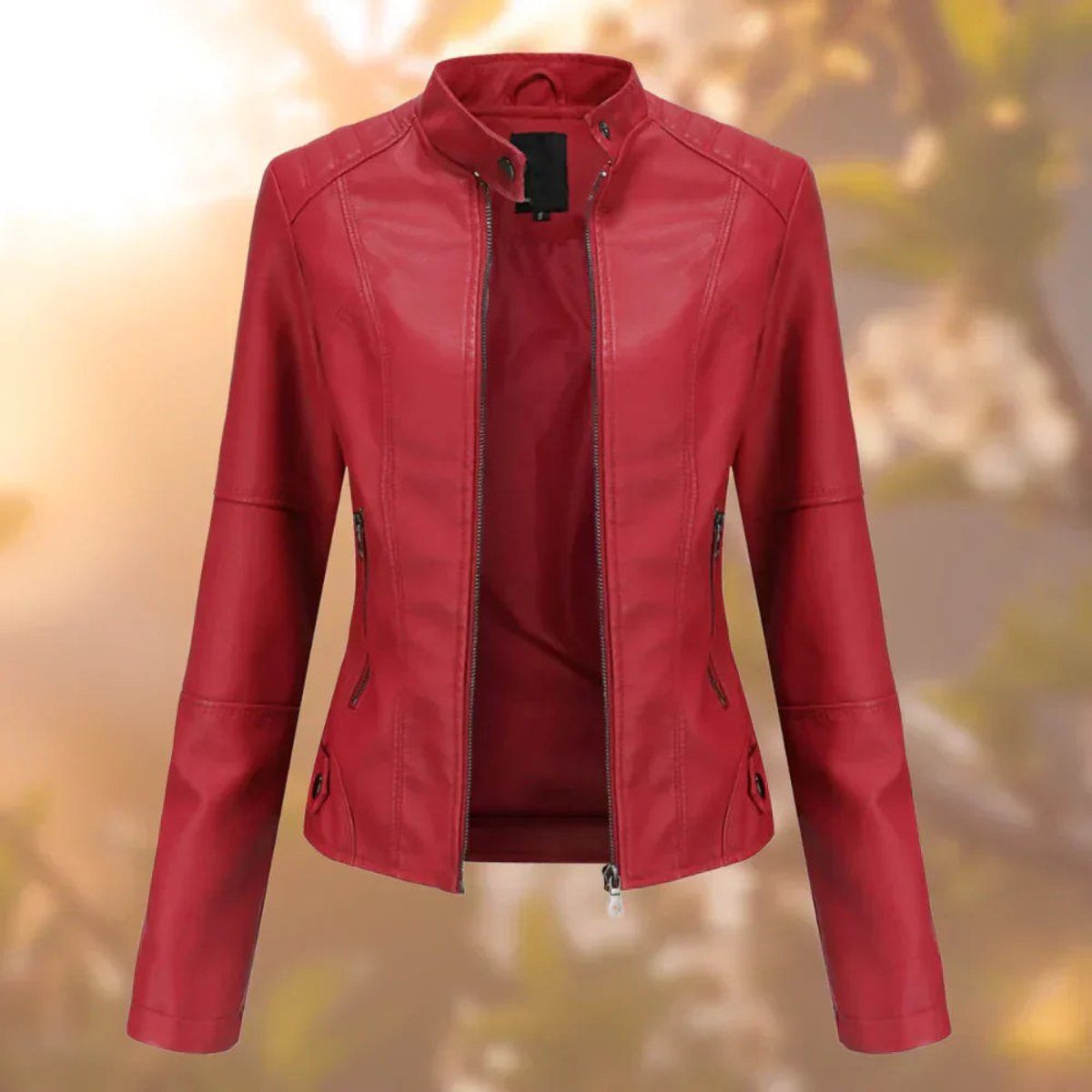 Larissa | Veste moto zippée coupe slim pour femme