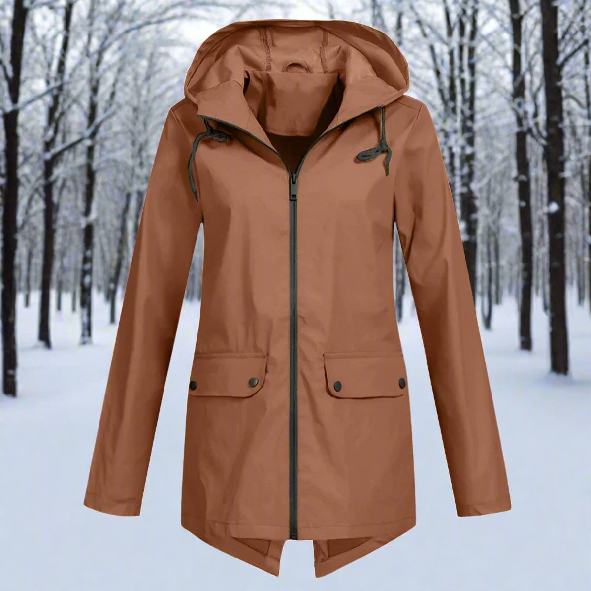 Lorraine | Veste imperméable longue à capuche