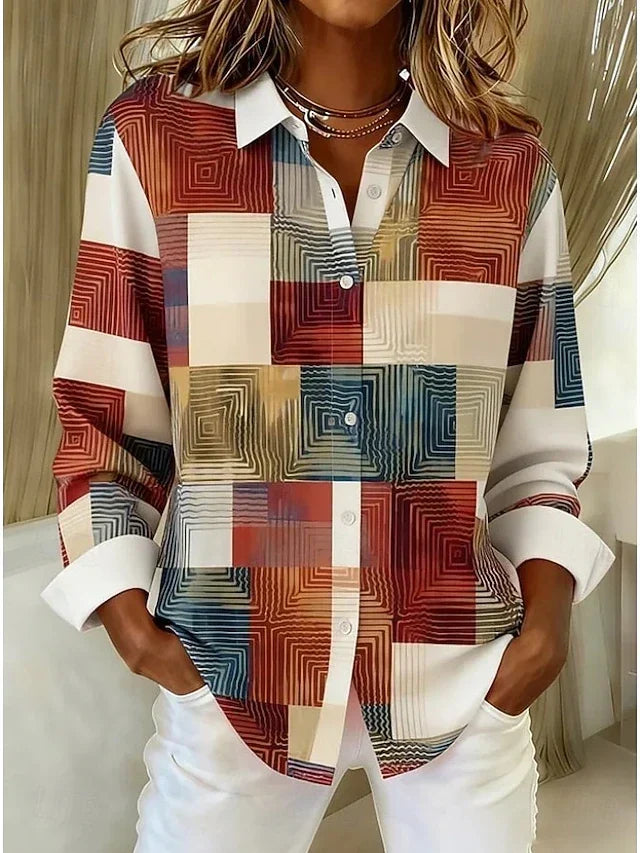 Merritt™ | Chemisier boutonné vintage patchwork